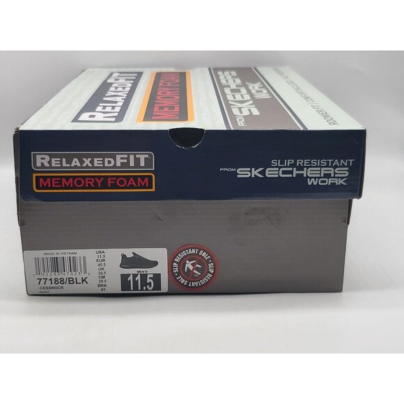 Skechers Work‎ Relaxed Mens Fit Cessnock Slip-Resistant Sneakers Black Sz 11.5 - Picture 10 of 11
